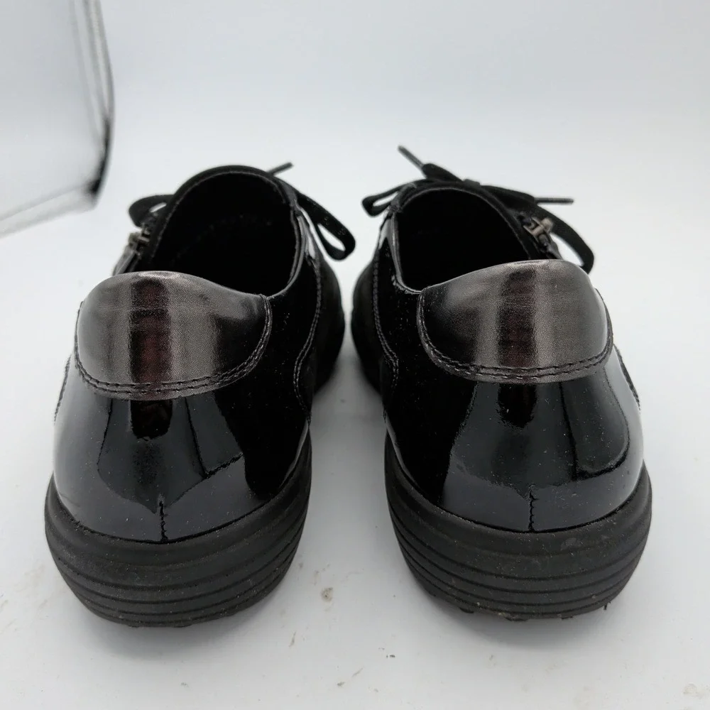 Mephisto Mobils Lenza Womens Black Suede Patent Leather Zip Sneakers 9 Comfort